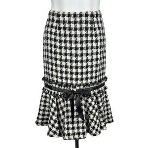 MICHAEL Michael Kors Flounce Pencil Skirt Sz 2 Black White